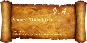 Vanek Albertina névjegykártya